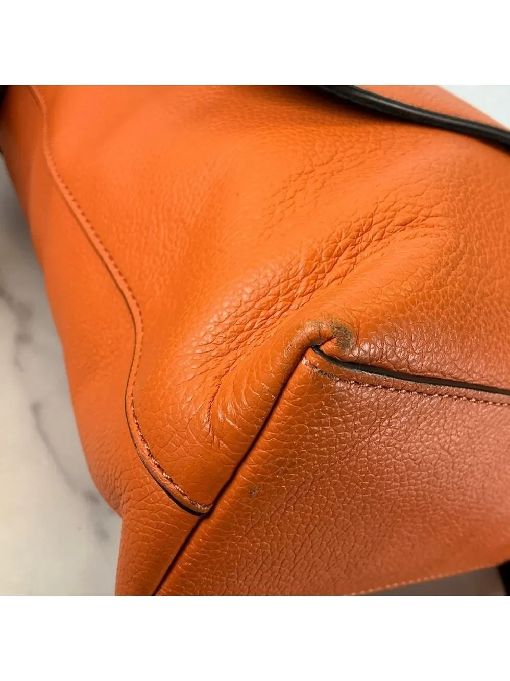 Coach Unisex Charles Messenger‎ Vibrant Orange Brown Leather Crossbody Bag